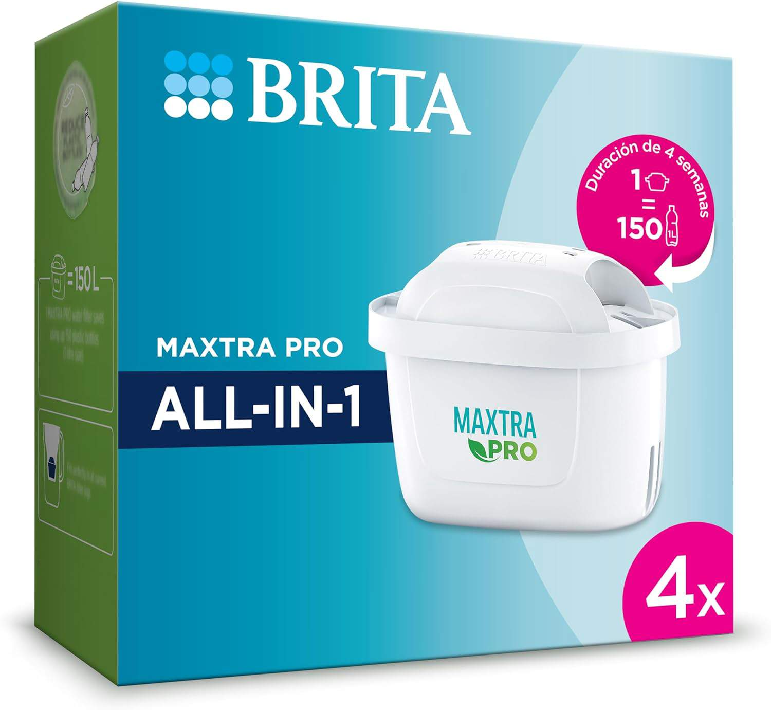 BRITA Cartucho de filtro de agua MAXTRA PRO All-in-1 pack 4