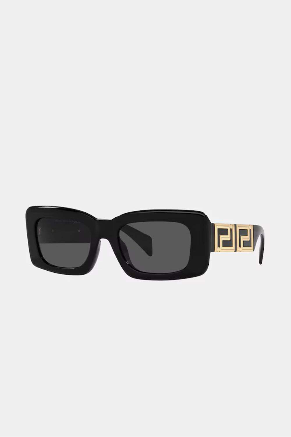 Gafas de sol de mujer rectangulares de acetato en negro de Versace