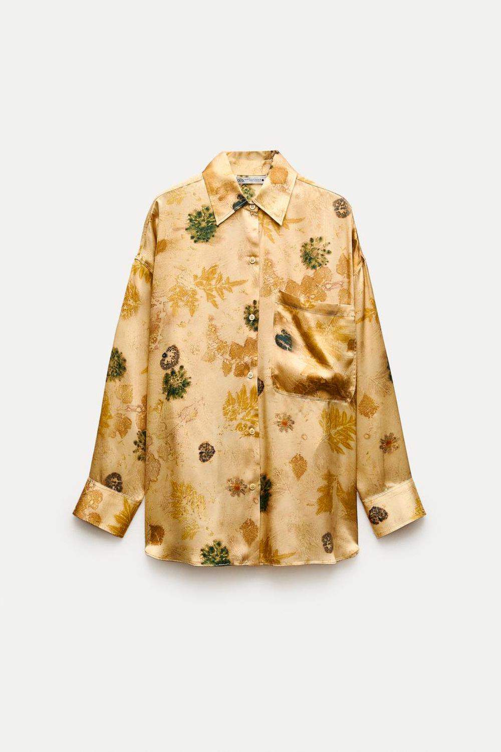 Camisa de seda estampada