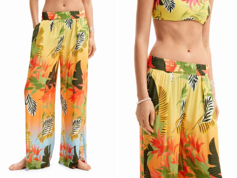 Pantalón Wide leg tropical