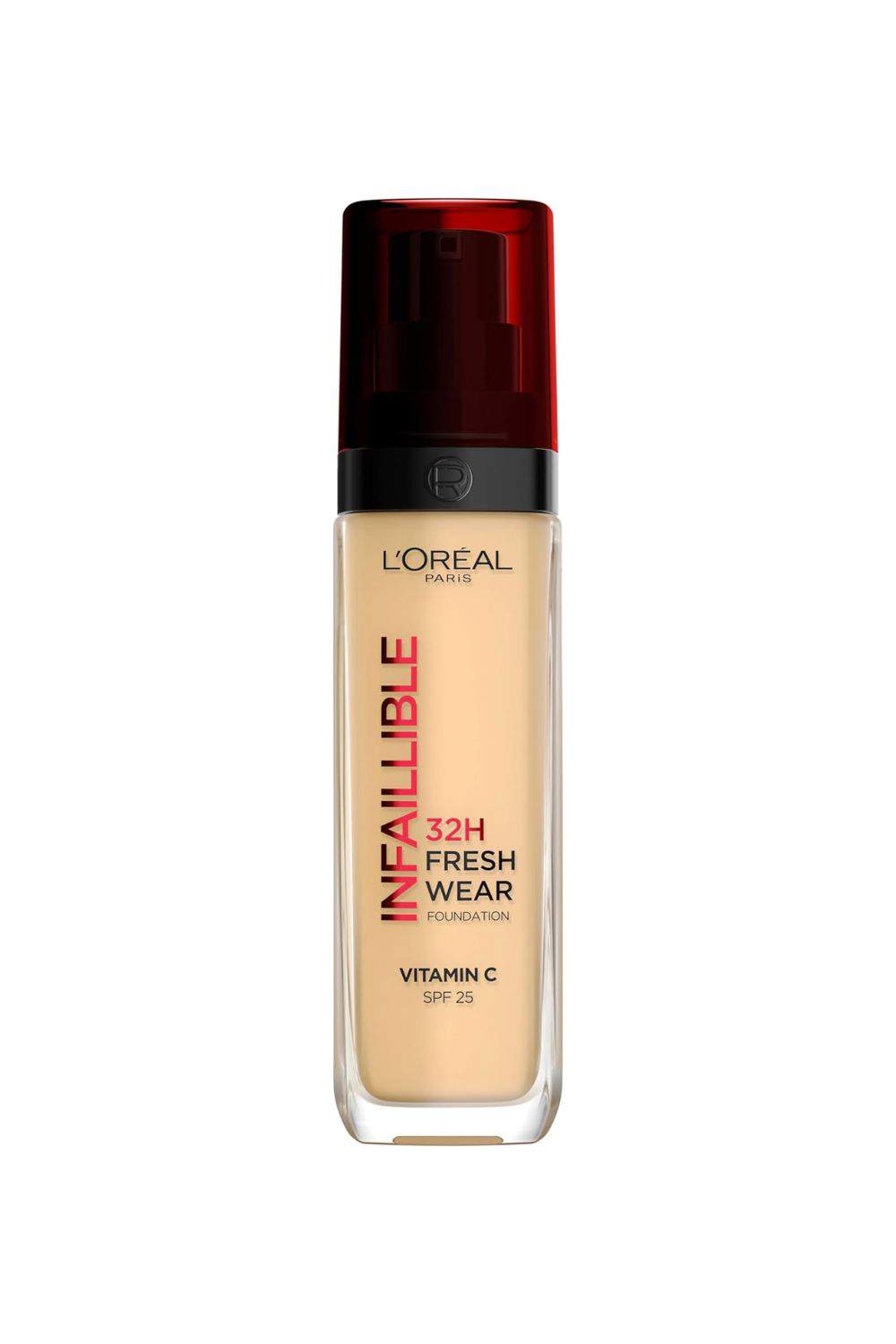 L'Oréal Paris, Base de maquillaje Líquida Infaillible 32h Fresh Wear, Para todo tipo de piel, Larga duración,