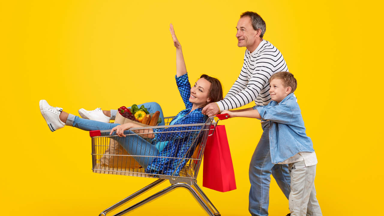 Familia de compras en Lidl