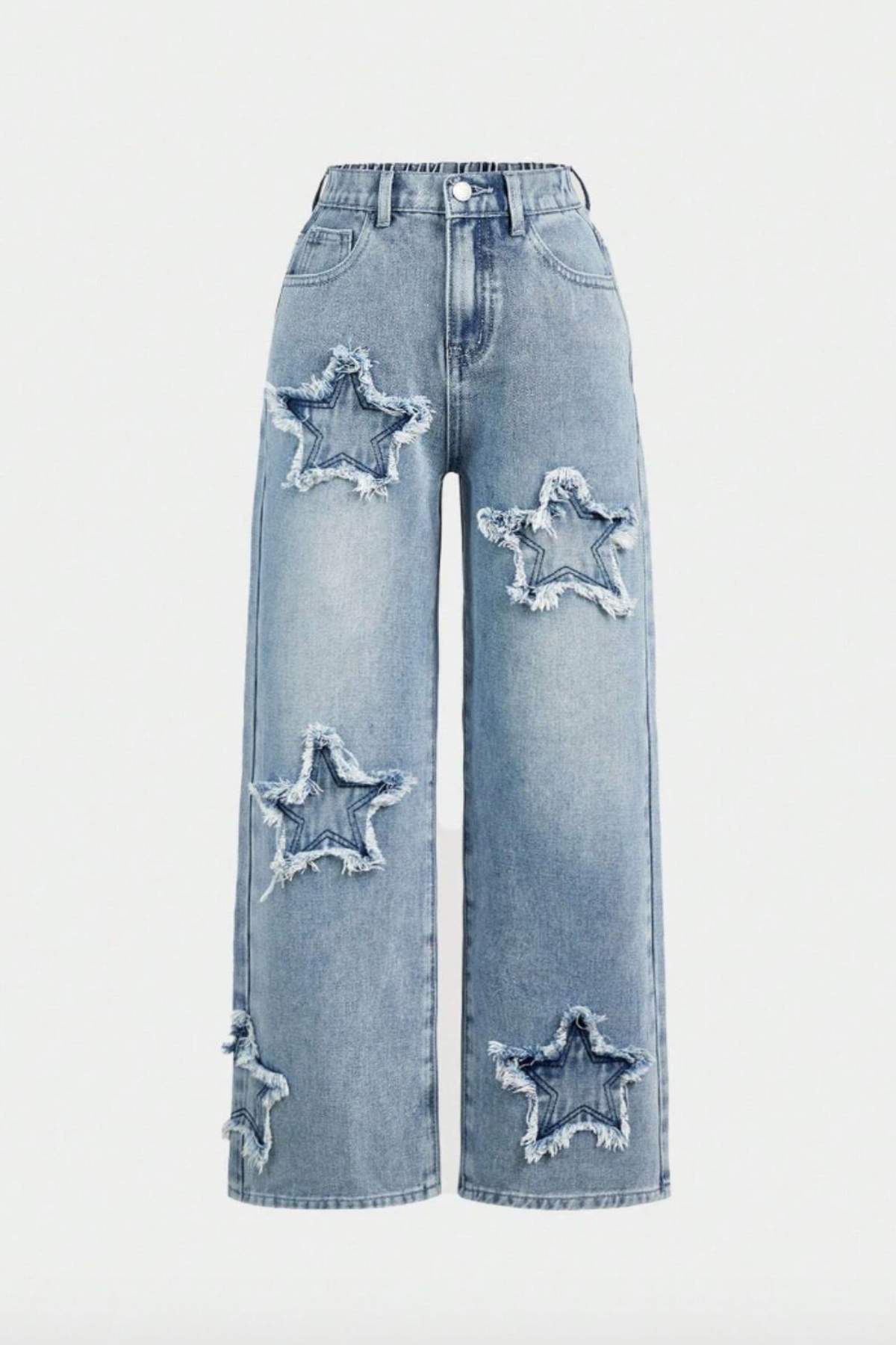 Jeans con estampado de estrellas