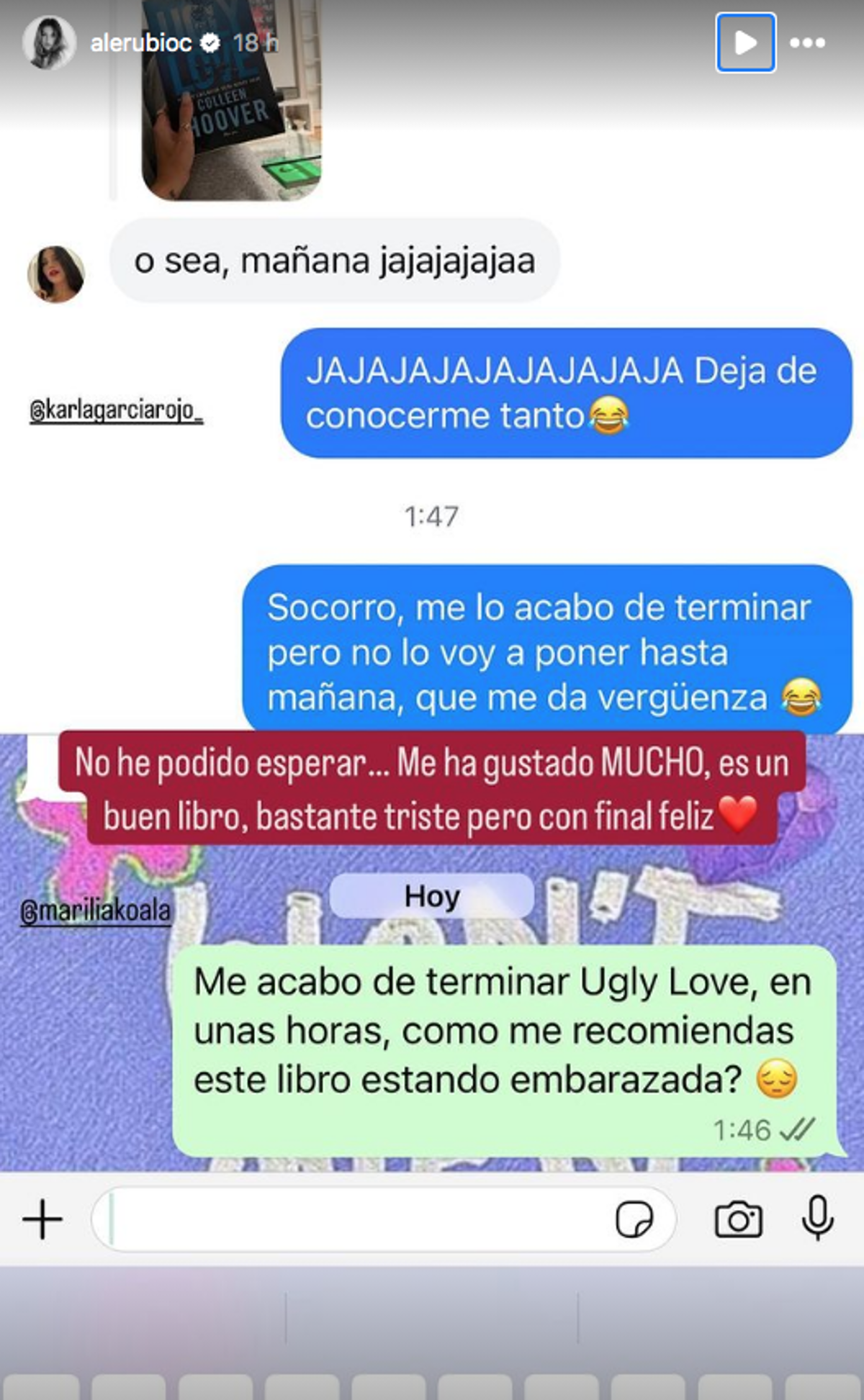 Story de Alejandra Rubio