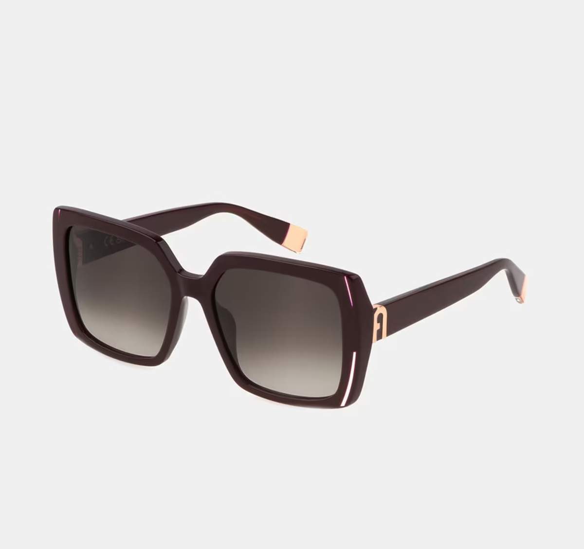 Furla Gafas de sol de mujer cuadradas oversize de acetato en granate