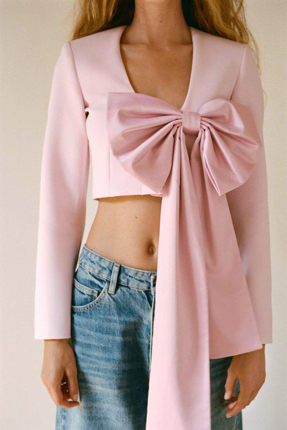 Blazer crop con lazo