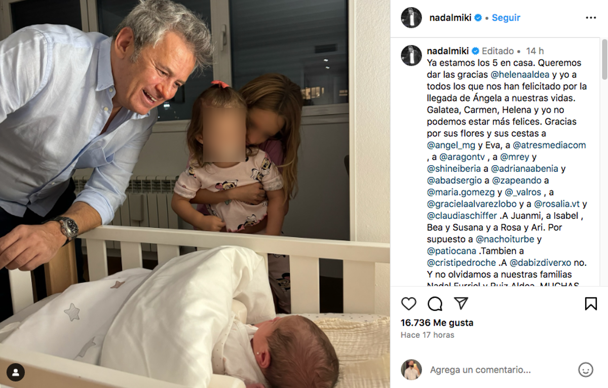 Miki Nadal y sus hijas