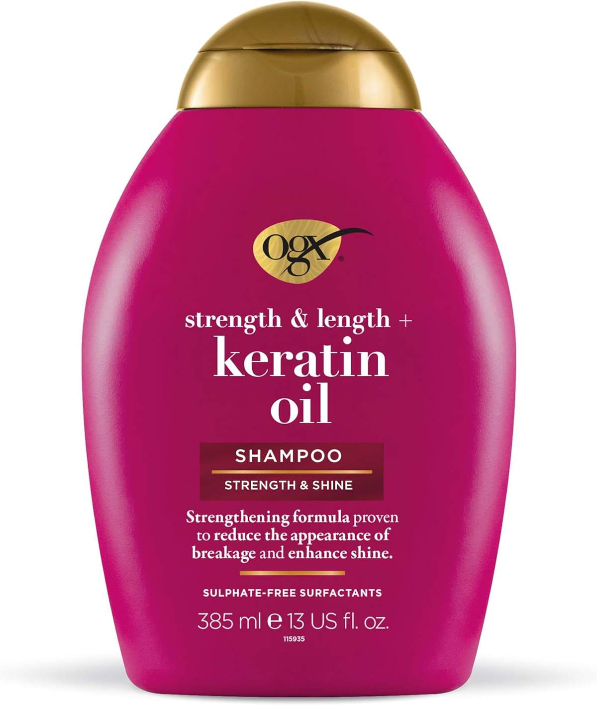 OGX Strength & Length Keratin Oil, champú con proteínas de keratina y aceite de argán