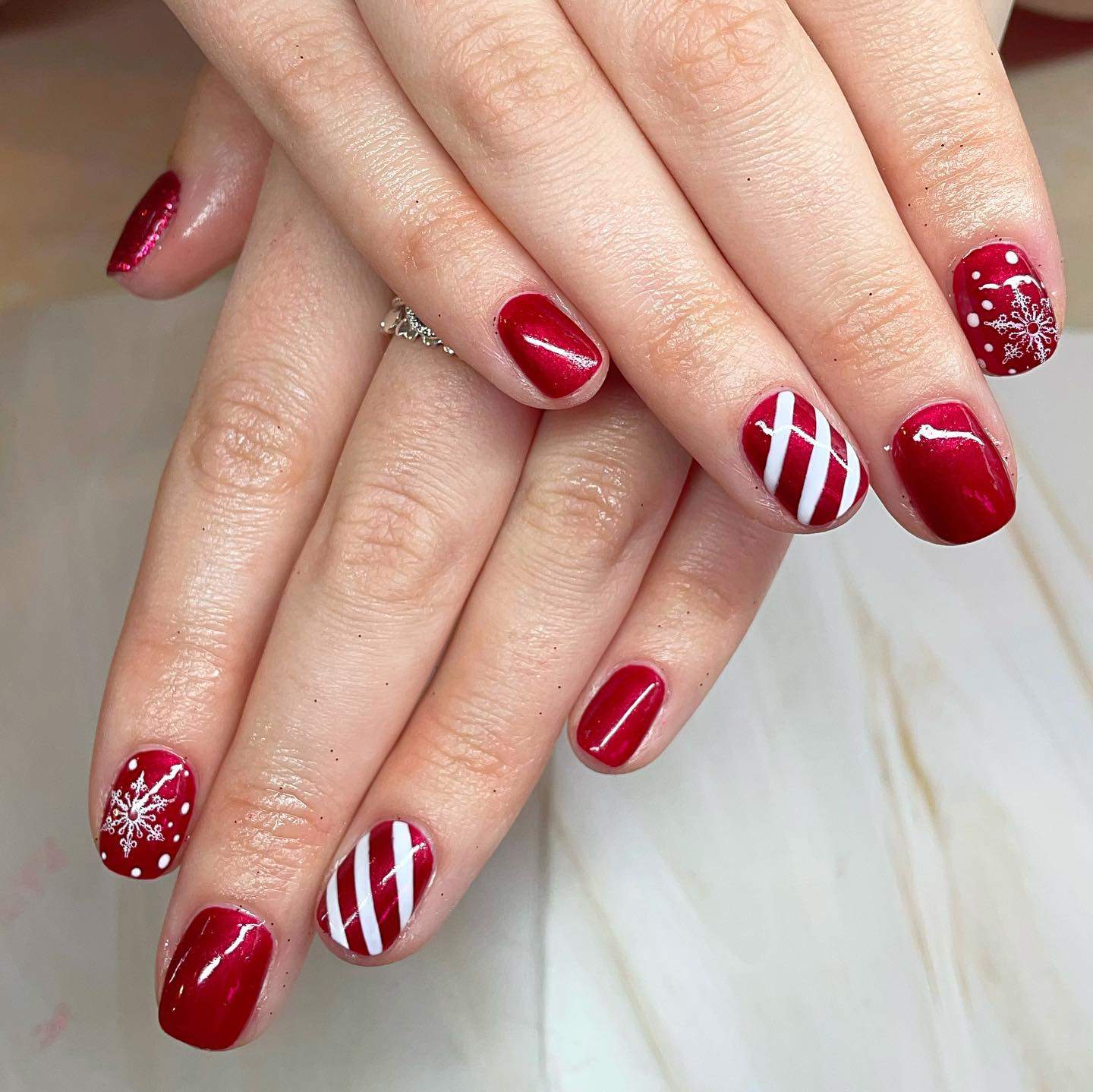 Uñas de Navidad con estampados