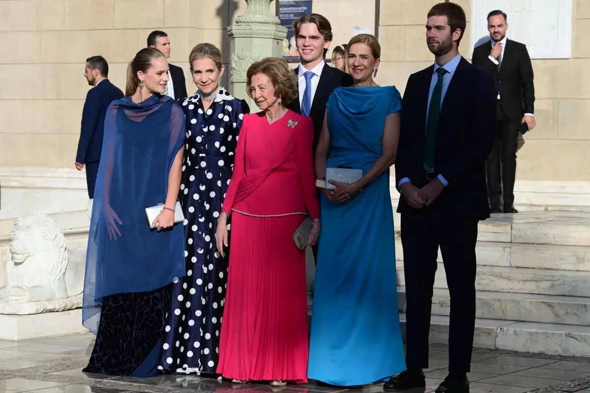 Infanta Cristina, Juan, Miguel e Irene Urdangarin, reina Sofía e Infanta Elena