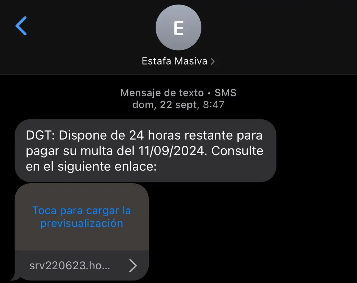 Estafa de la DGT a través de SMS