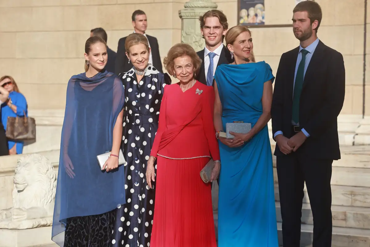 Juan, Miguel, Irene Urdangarin, reina Sofía, infanta Elena y infanta Cristina