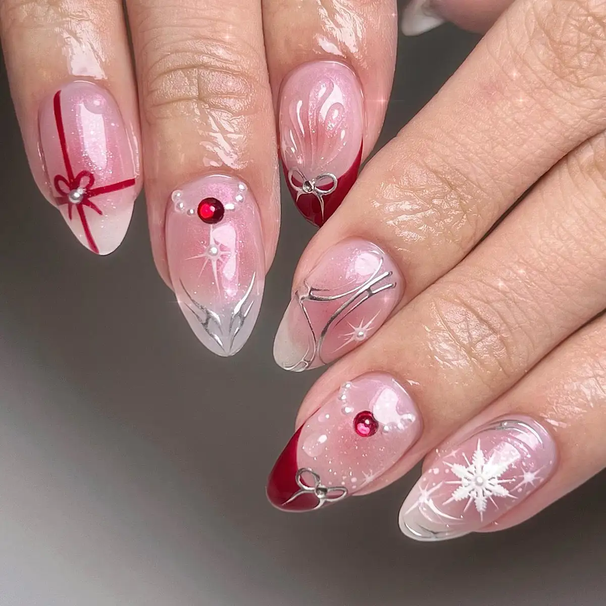 Uñas de Navidad con nail art