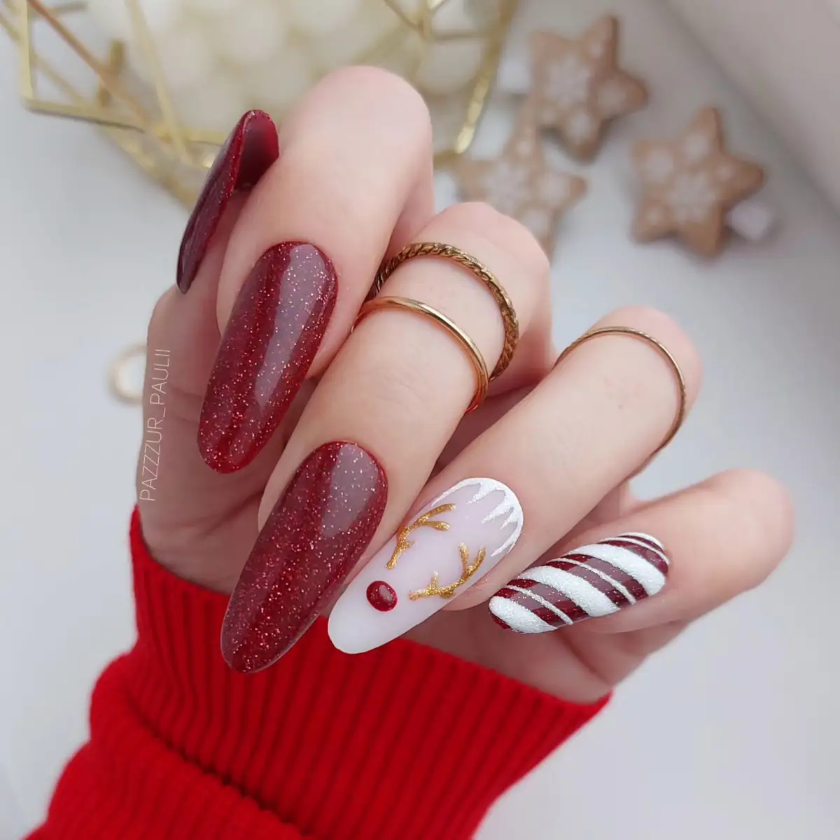 uñas navidad