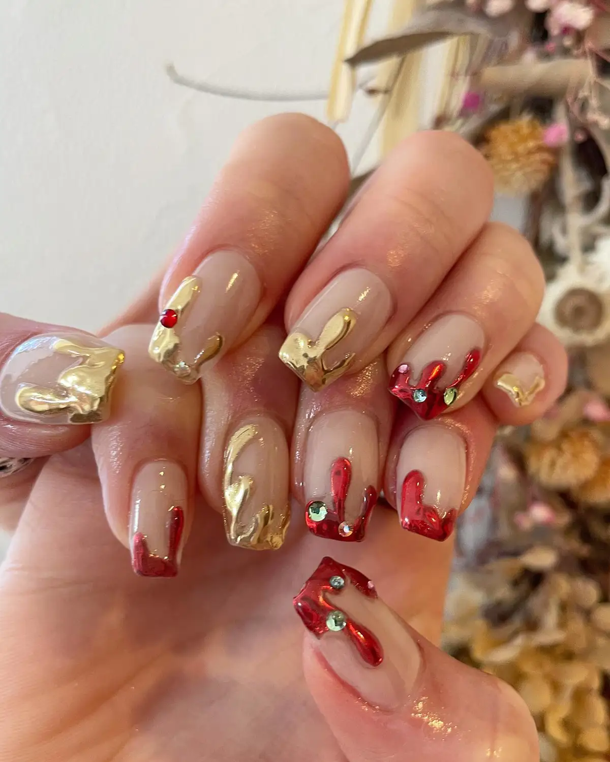 uñas navidad