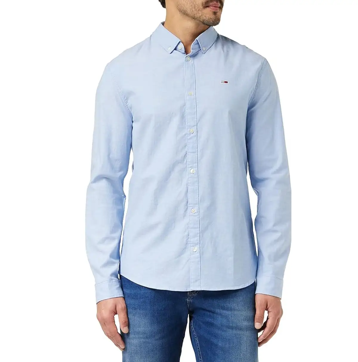 Tommy Jeans Camisa Hombre TJM Slim Manga Larga