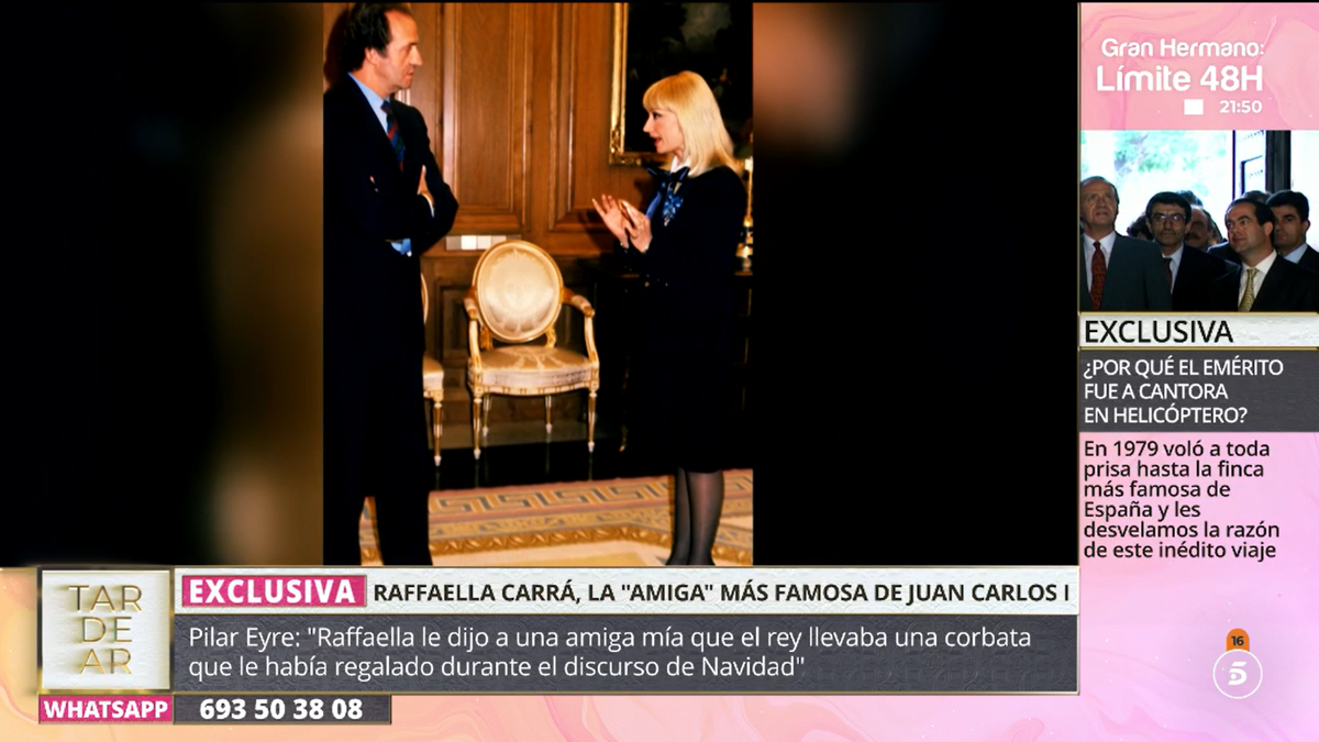 Rey Juan Carlos y Raffaella Carrà