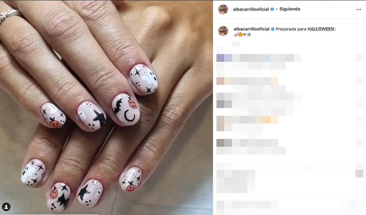 Alba Carrillo manicura Halloween