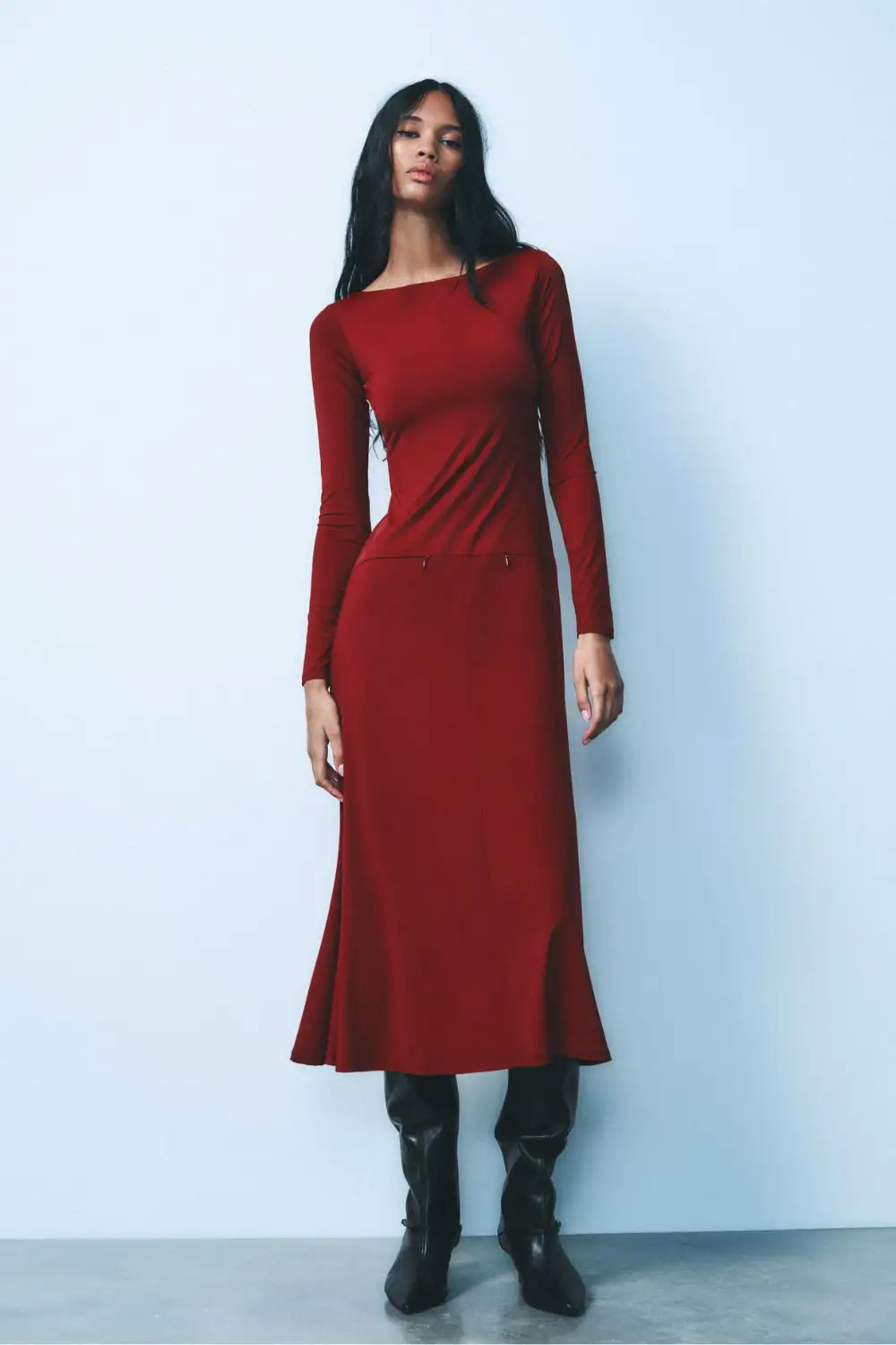 Vestido midi rojo