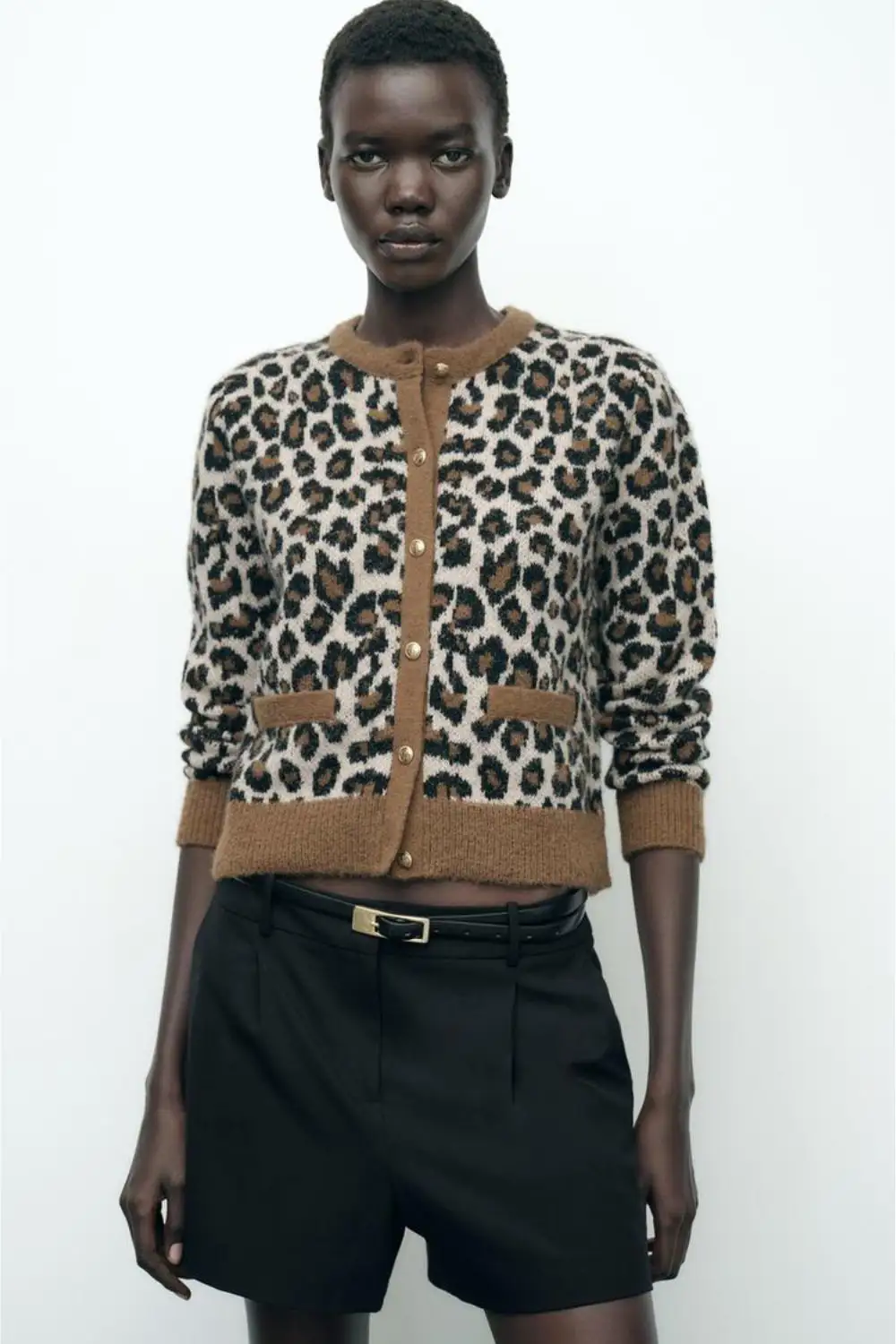 Chaqueta de punto de animal print