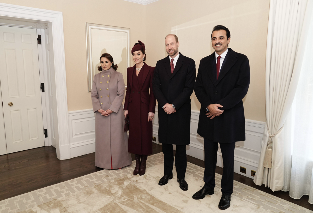 Kate Middleton y Guillermo con el Emir de Qatar