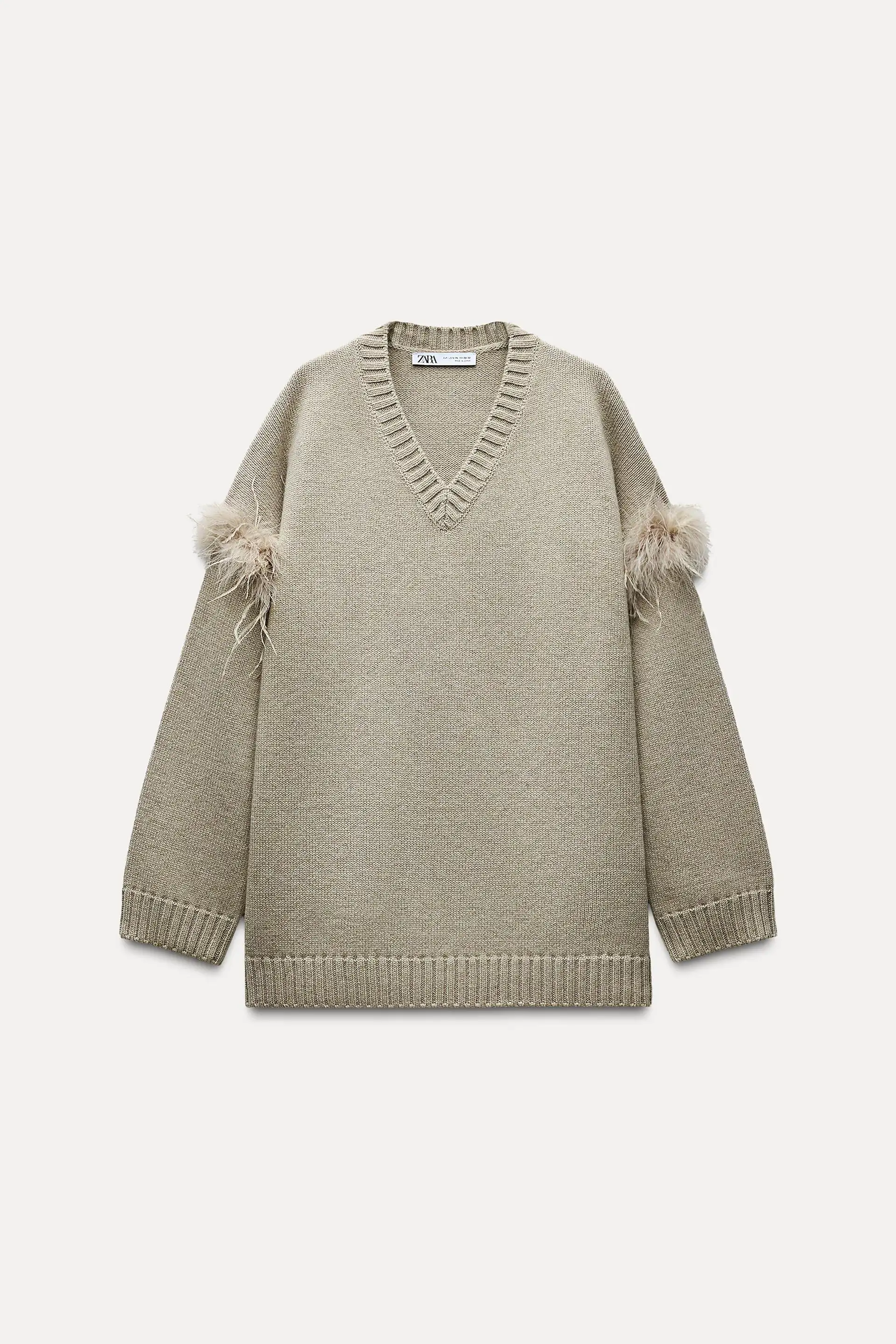Jerséis de vestir de Zara Navidad Plumas
