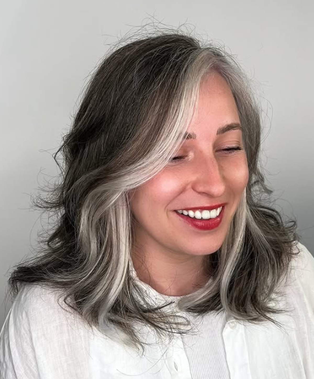 Mechas grey blending