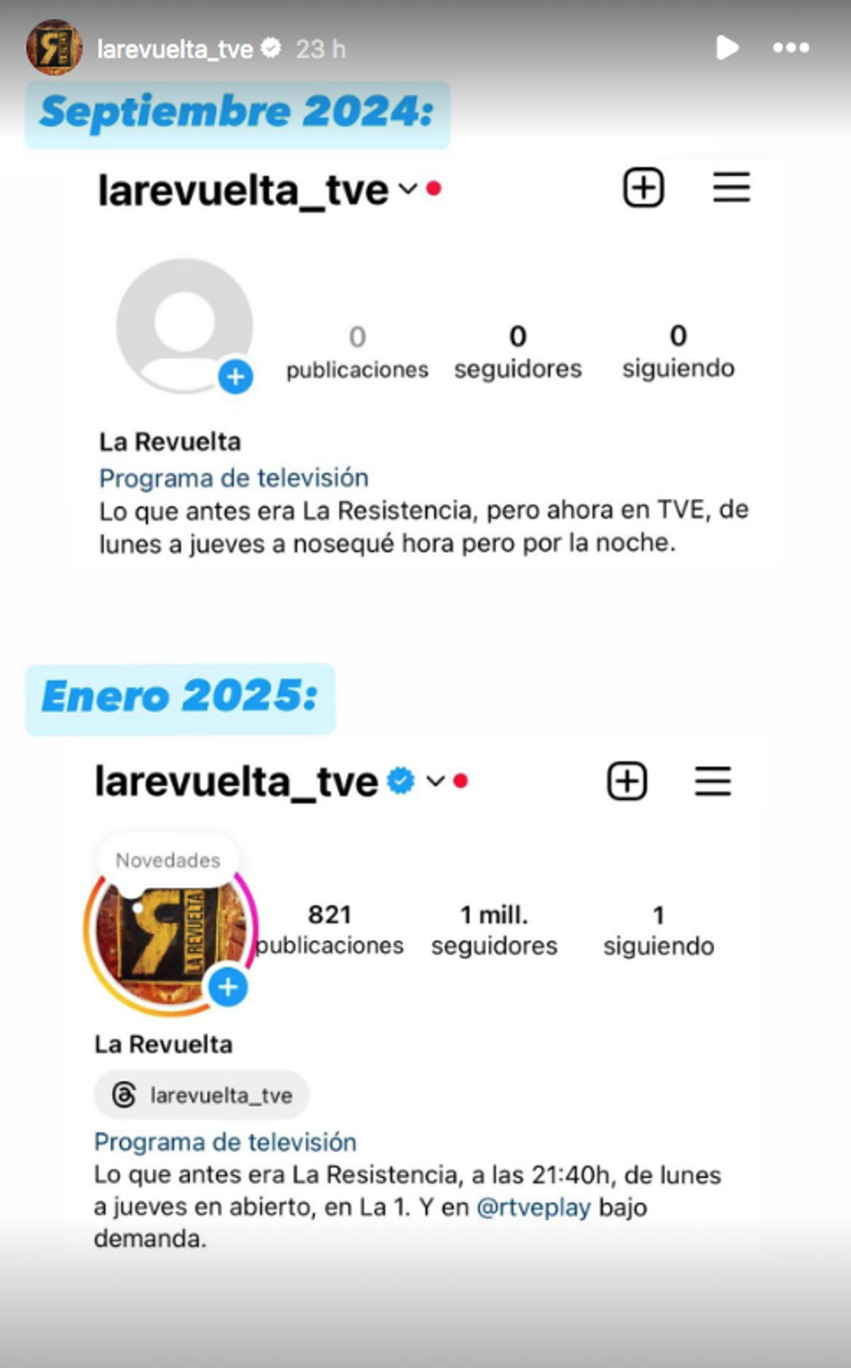 Instagram de La revuelta