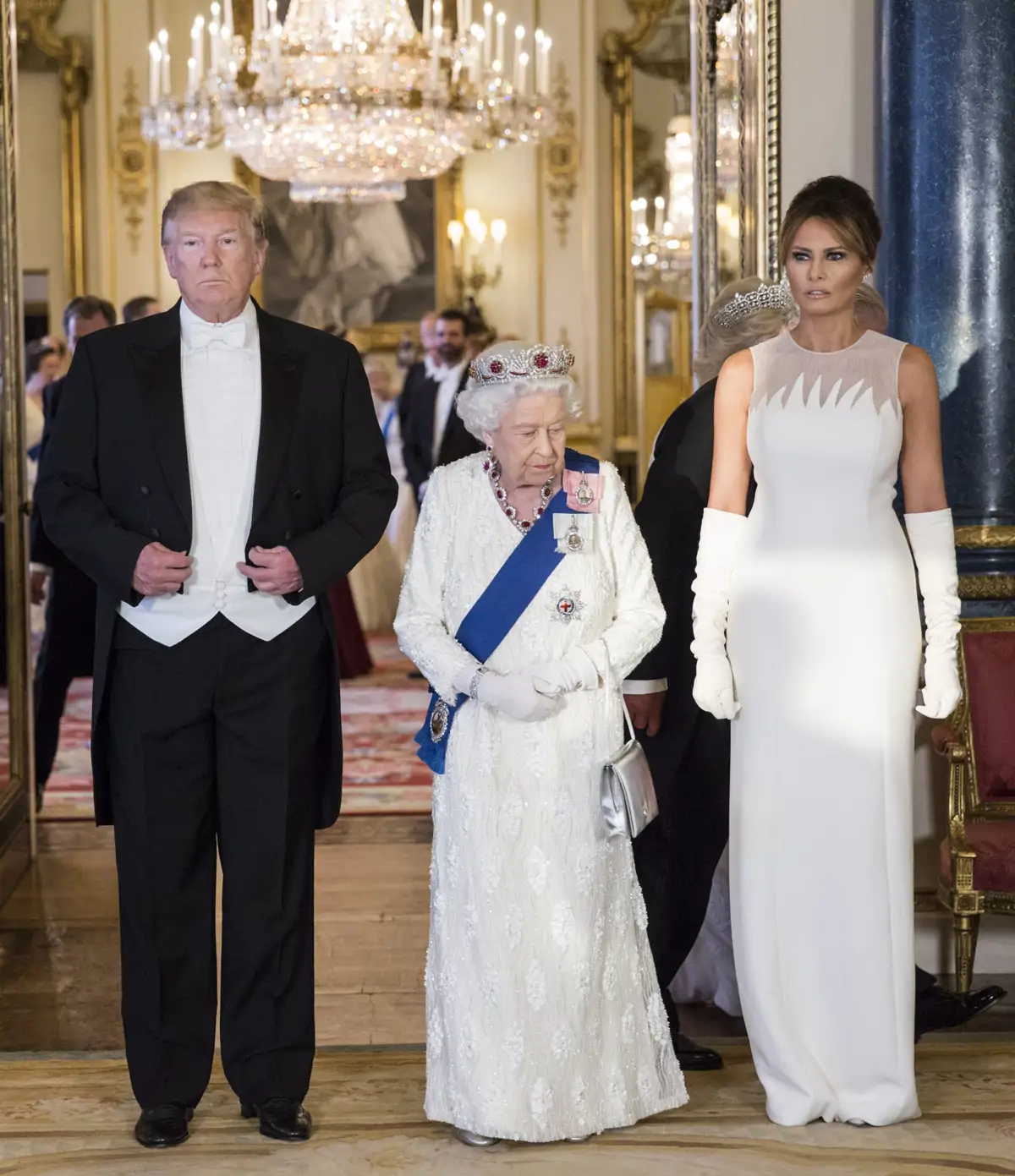 Melania Trump & Donald Trump y Reina Isabel II