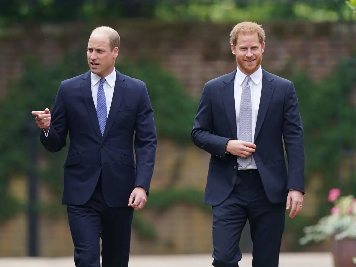 Príncipes Guillermo y Harry en el homenaje a su madre Diana 01