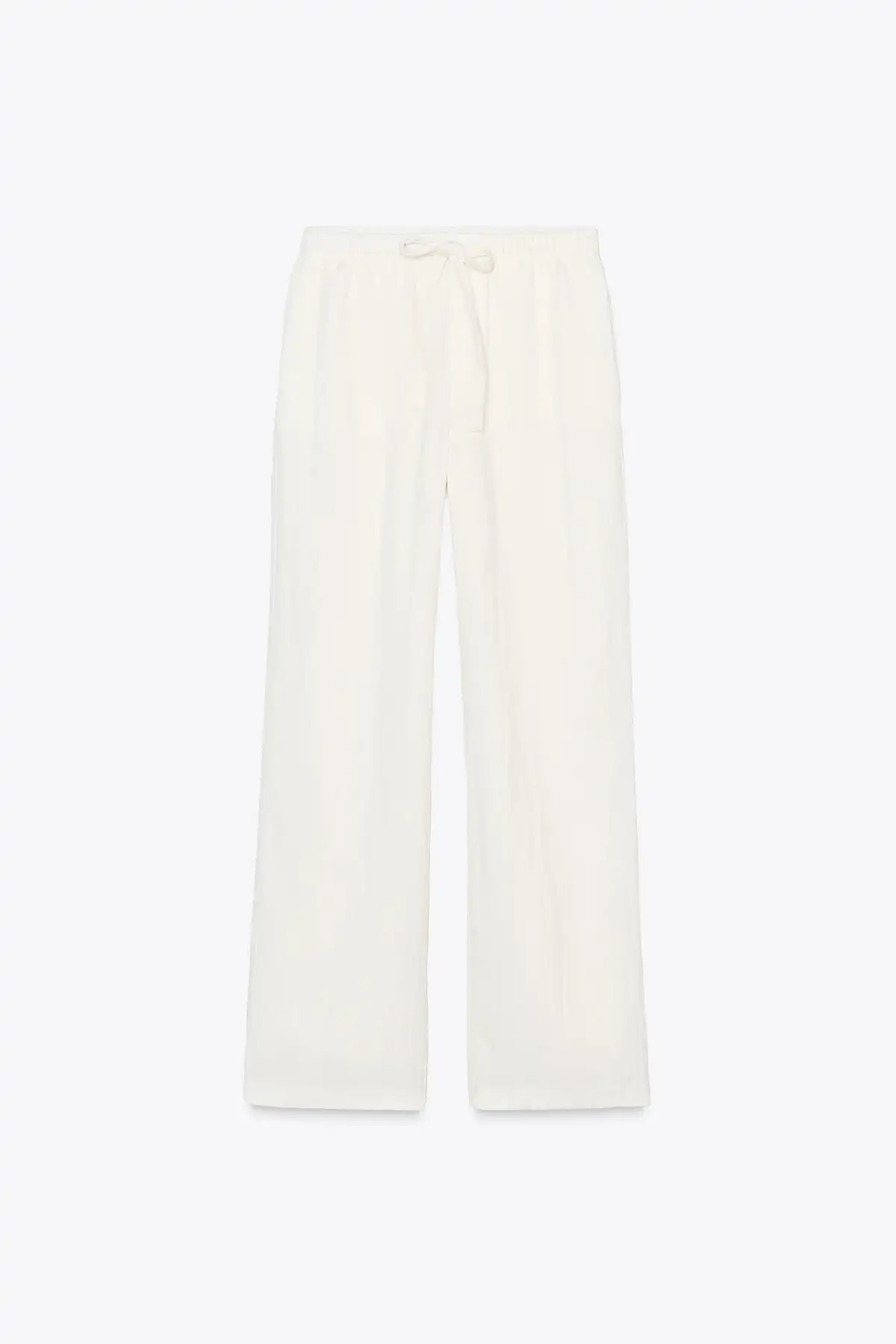 Pantalones blancos Zara recto cordón