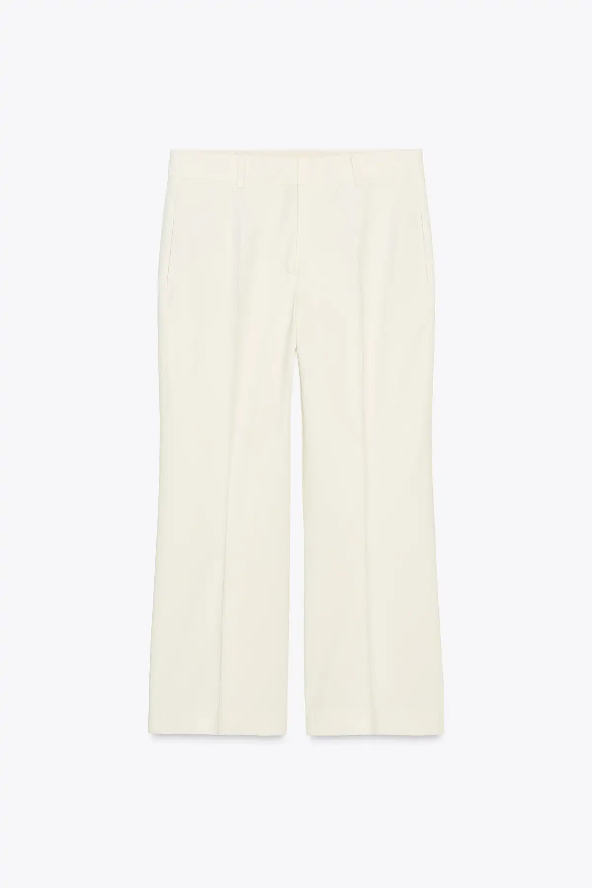 Pantalones blancos Zara tiro alto crop ZW Collection