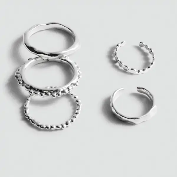 Set de 5 anillos combinados