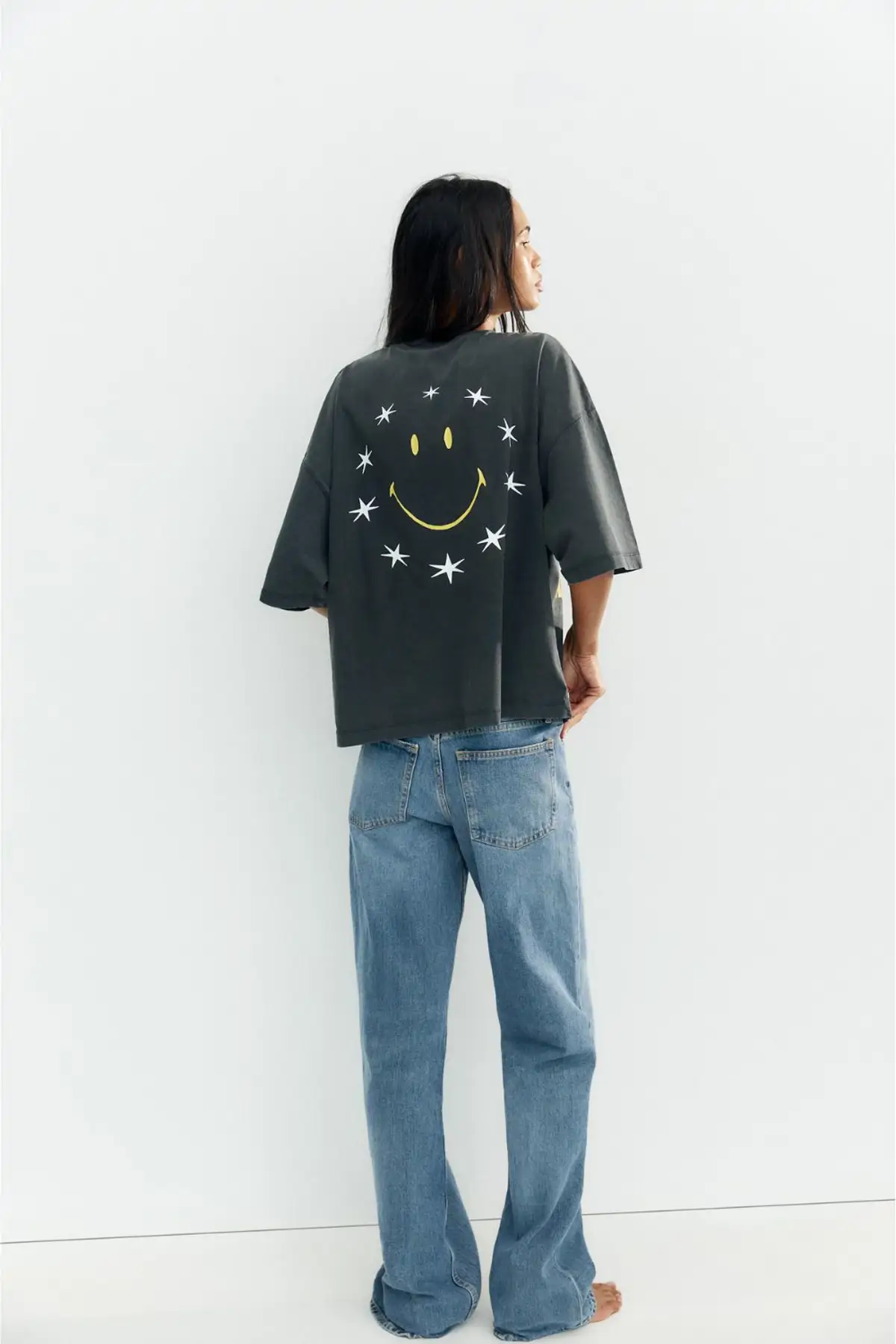 Washed effect Smiley® t-shirt