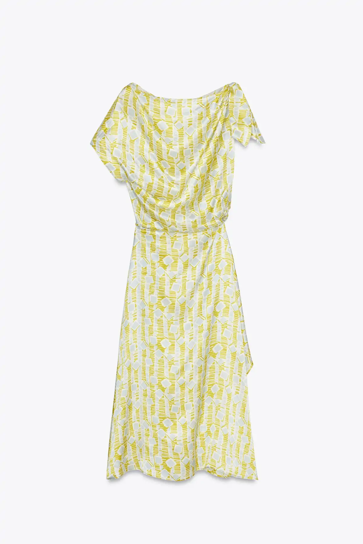 VESTIDO SATEN ZARA VERANO ESTAMPADO SEDA 100% LIMITED EDITION