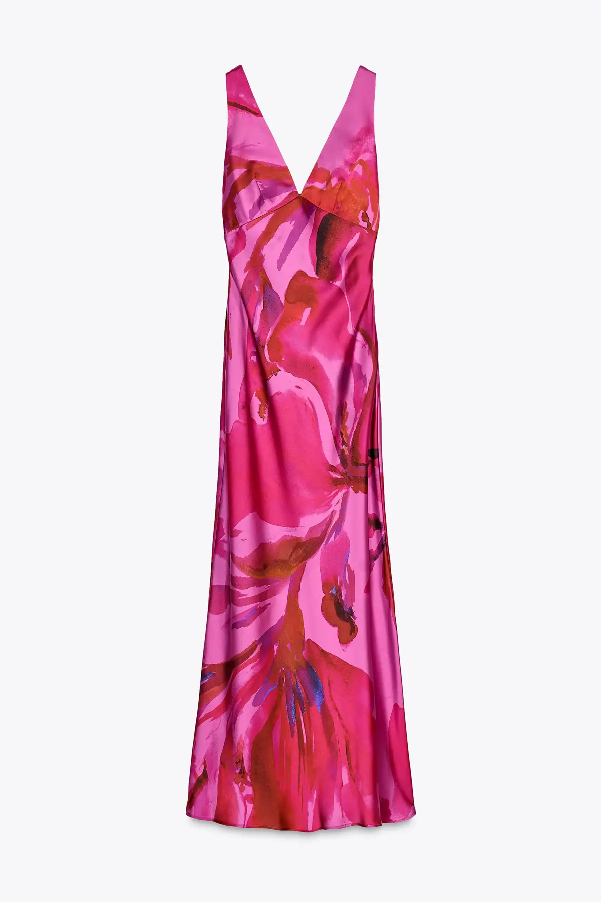 VESTIDO SATEN ZARA VERANO MIDI ESTAMPADO