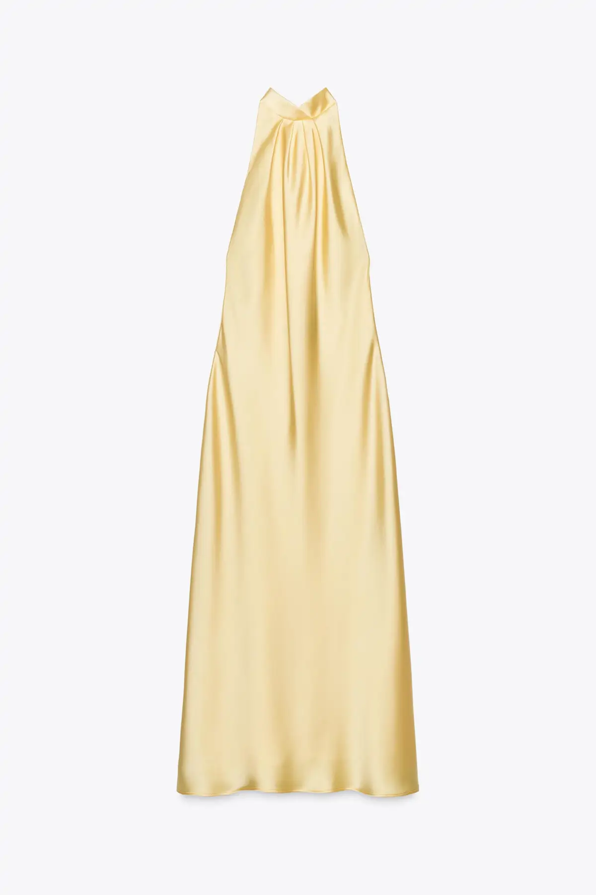 VESTIDO SATEN ZARA VERANO MIDI HALTER SATINADO