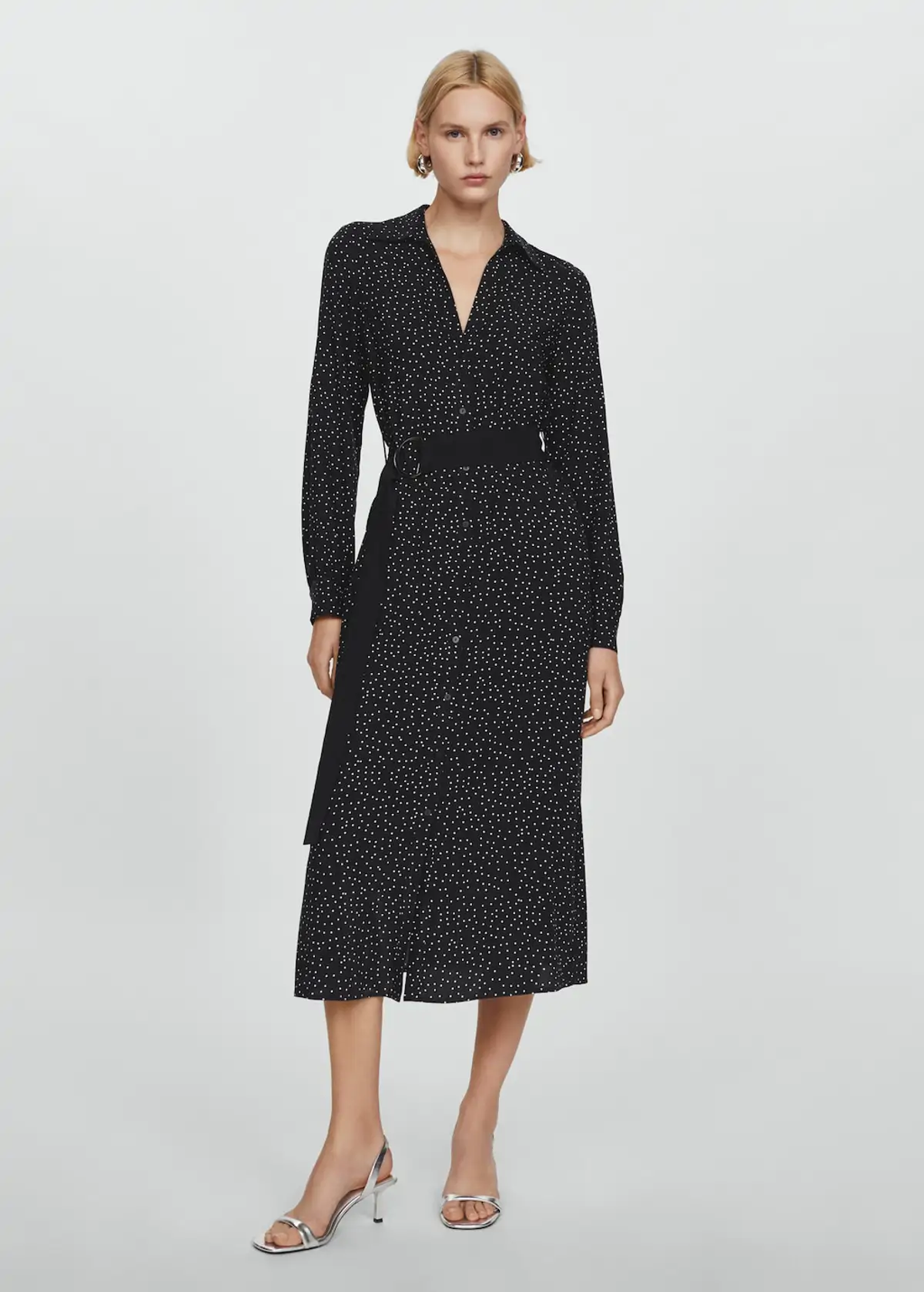 Vestido camisero de lunares