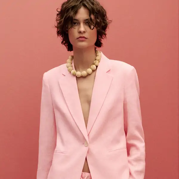 Blazer traje lino de Mango