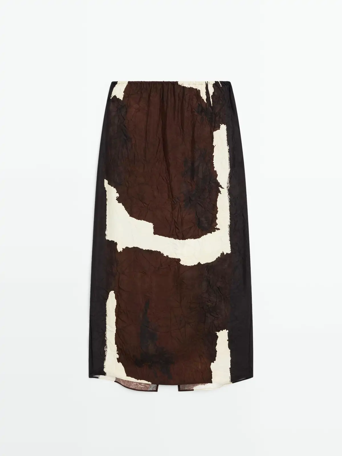 Falda midi estampado detalle tejido Massimo Dutti