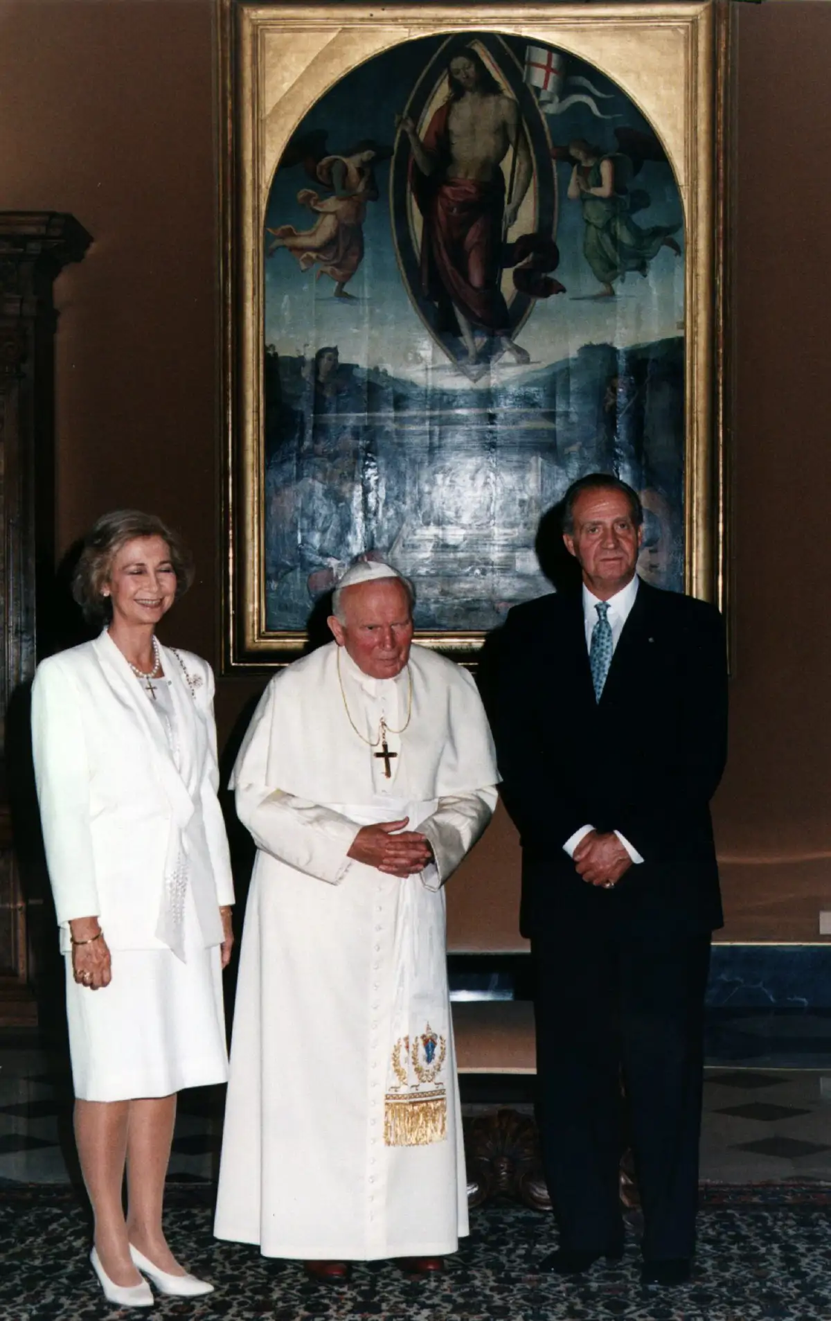 reina Sofía, Juan Carlos y Juan Pablo II