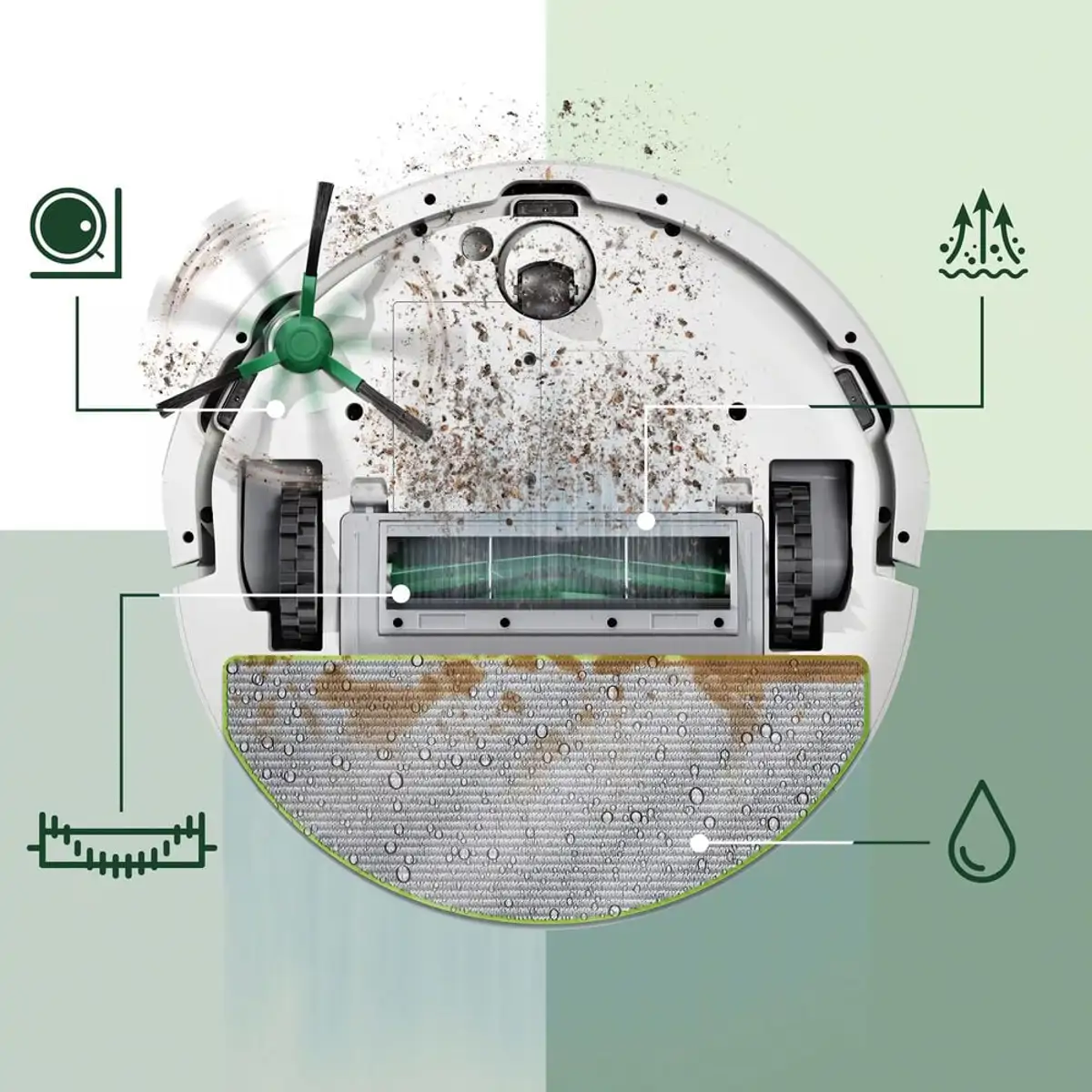 Roomba 105 Combo White Photo Underside 4StageCleaning