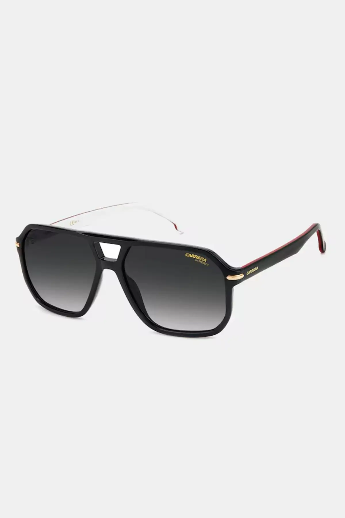 Gafas de sol aviador en negro con lentes polarizadas