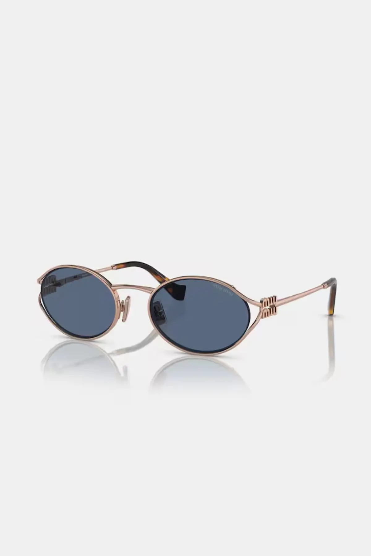 Gafas de sol de mujer ovaladas metalicas con lente espejada en rosa