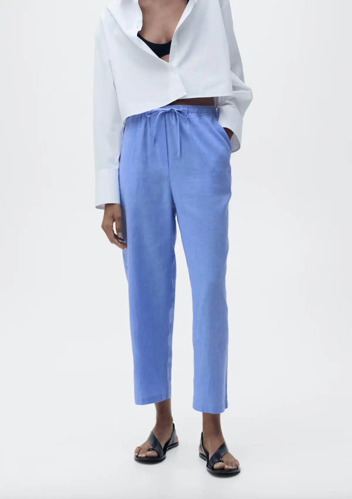 Pantalón de lino azul
