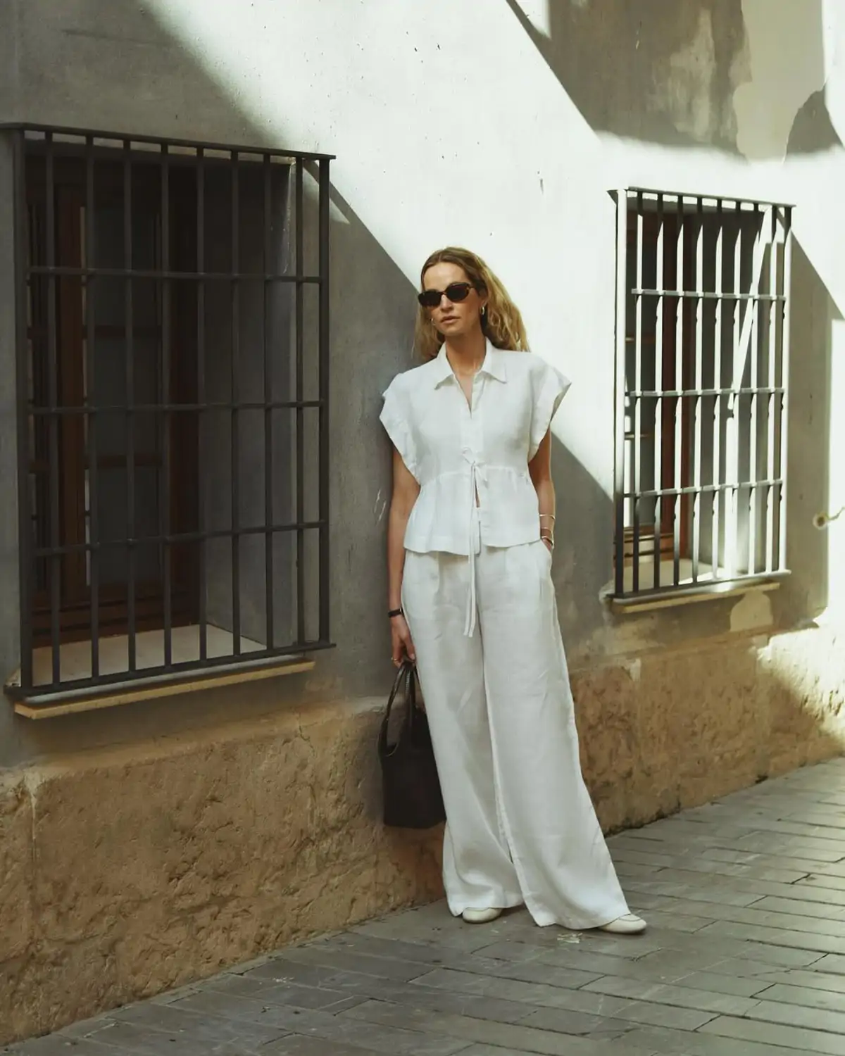 pantalones mango lino