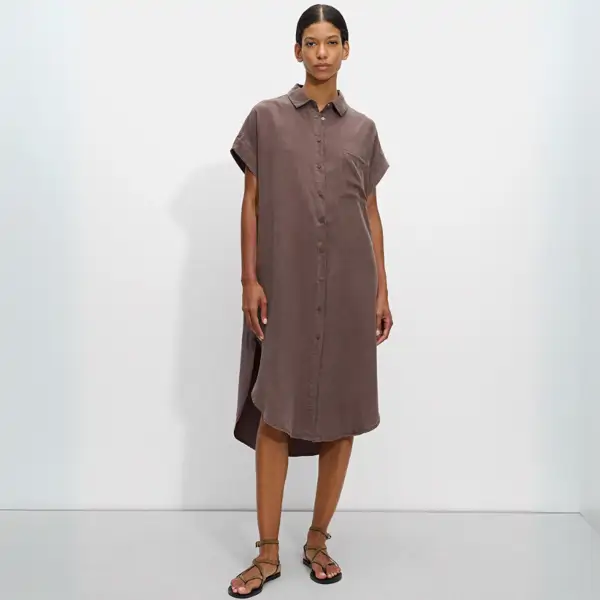 Vestido de lyocell marrón