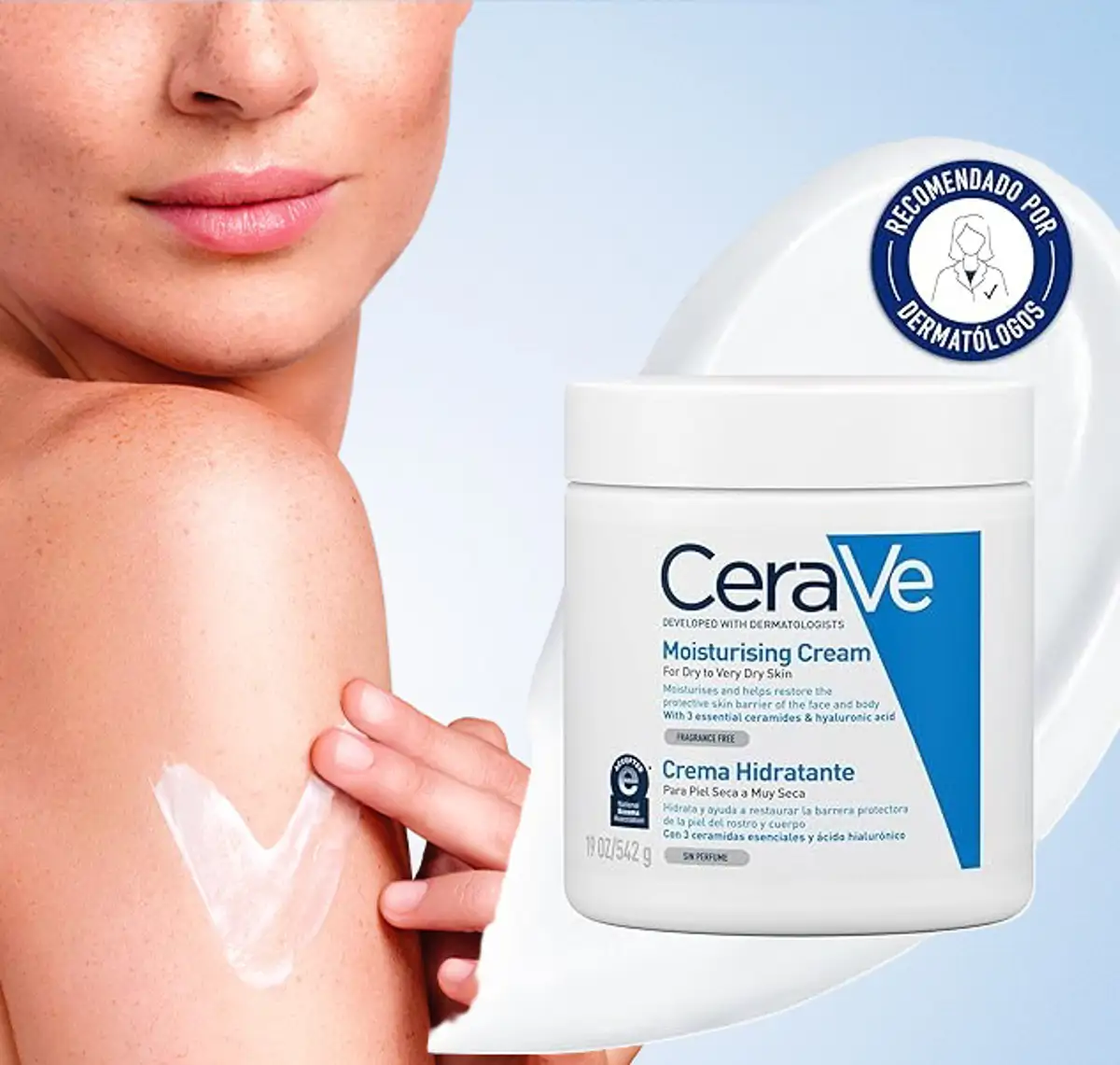 CeraVe, crema hidratante que restaura la barrera de la piel, 542G