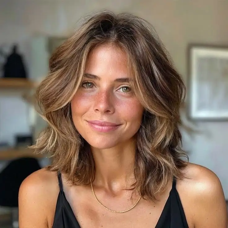 Long bob ondulado