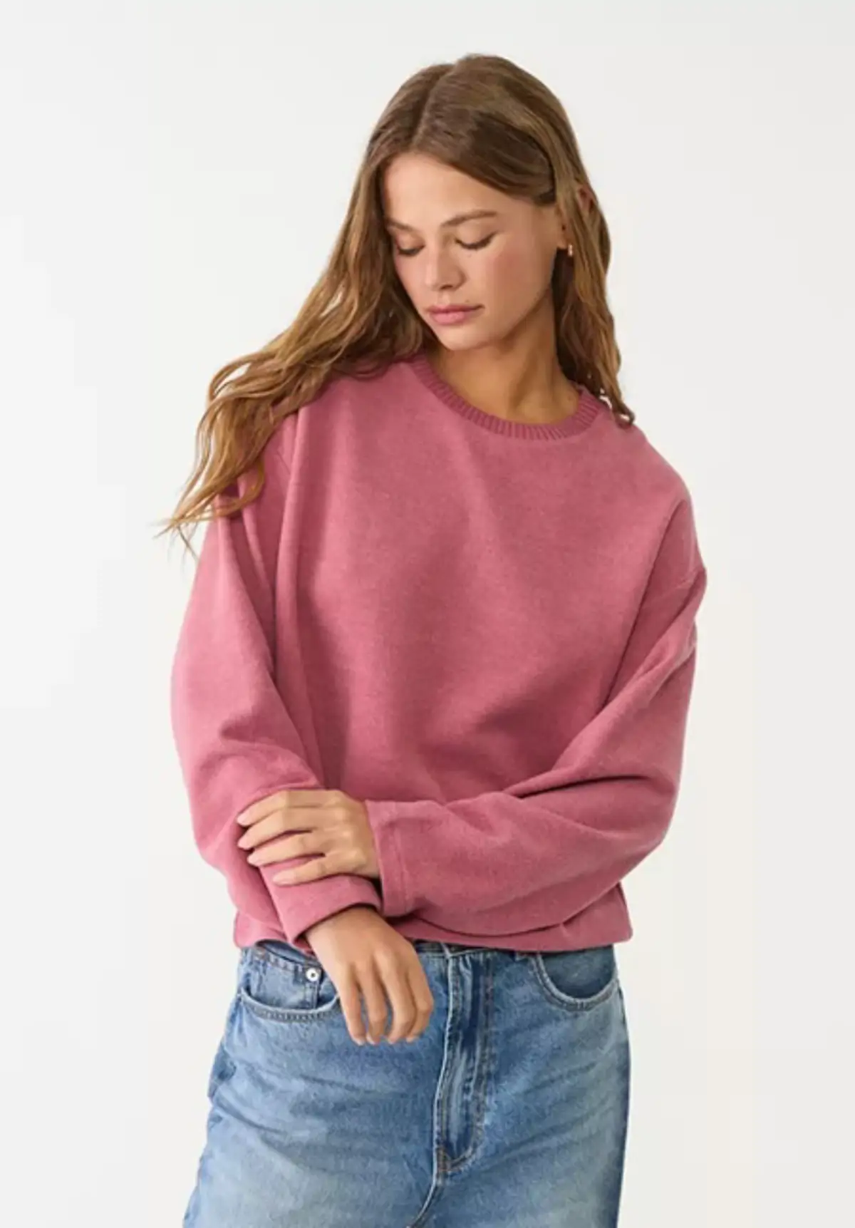 Sudadera rosa.